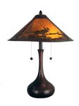 Dale Tiffany TT80484 Wilderness Table Lamp, Antique Bronze and Mica Shade