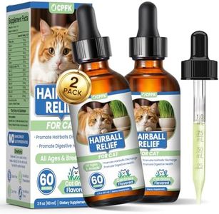 Cat Hairball Remedy Drops, 60 ml (2 fl oz) 2 Pack Cat Hair Ball Treatment Furball Control Relief Helps Eliminate and Prevent Hairballs for Indoor Cats Supports Skin and Coat Digestion