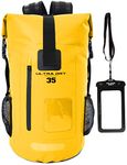 Premium 35L Waterproof Dry Bag Backpack, Sack with Phone Dry Bag, Perfect for Boating/Kayaking/Hiking/Canoeing/Fishing/Rafting/Swimming/Camping/Snowboarding (Yellow, 35 L)