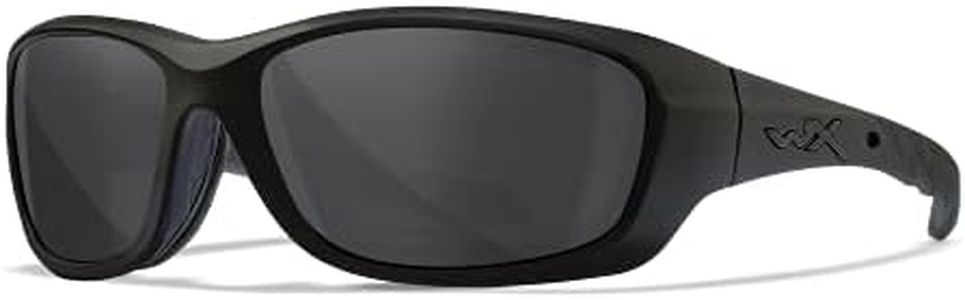 Wiley X WX Gravity Sunglasses, Safety Glasses for Men and Women, UV Eye Protection for Shooting, Fishing, Biking, and Extreme Sports, Matte Black Frames, Smoke Grey Tinted Lenses