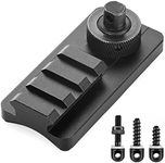 HUNTPAL Sling Swivel Stud Picatinny/Weaver Rail Bipod Adapter with 3 Wood Machine Sling Swivel Screws Studs for Gun Stock, 3 Slots Aluminum 1913 Pic Rail Bipod Adaptor Plate Mount with Rubber Base…