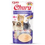 Ciao Churu Sticks by INABA Cat Treat - Chicken & Shrimp Flavour (4 x 14g) / Soft & Creamy Cat Treat, Delicious & Healthy Snack, Purée Food Topper, Pill Assist, Natural, Grain Free