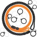 MIFFLIN-USA Set of 2 Anti-Theft Lanyards (Black & Orange), Adjustable Woven Cords w/Removable Length Adjuster + 12 Pcs Silicone Rubber Rings for Pen, Marker & Other Accessories