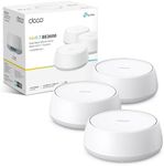TP-Link Deco BE3600(3-pack) Mesh WiFi 7 System, Dual-Band AI Roaming Router, MLO, 4K-QAM, HomeShield, Whole Home Coverage, 150+ Devices Connection, Extender Booster, VPN, Google Home/Alexa