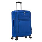 Aerostar Large 29” Lightweight Softshell Expandable Suitcase, Check in Luggage 4 Wheels with Integrated Combination Lock (Royal Blue, 112 litres)