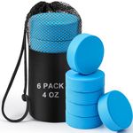 ShinyRelief 6 Pack Weighted Ice Hockey Pucks Heavy Training Puck with Mesh Carrying Bag Weighted Hockey Pucks Official Size for Stick Handling and Training (Blue,4 oz)