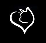 Heart Cat Decal Cat Lover | White |