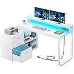 YITAHOME L Shaped Desk with Power O