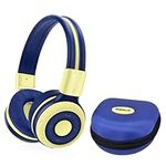 SIMOLIO Kids Headphones Bluetooth, Toddler Headphones Wireless with 75/85/94dB Volume Limited, Microphone, Share Port, Foldable Wireless Headphones for Children, Girls, Boys, Gifts (Yellow)