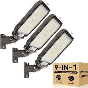 LTBLIGHT LED Parking Lot Light 320W, 3 Pack Shoebox Lights with Arm Mount, 48000LM 5700K Ultra Bringht Daylight, IP65 Waterproof Dusk to Dawn Outdoor Road Light, LED Area Lighting for Commercial
