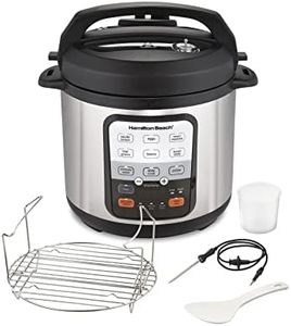 Hamilton Beach 6-in-1 Electric Pressure Cooker with Temperature Probe, Slow Cooks, Sautés, Browns, Steams, Rice Function, Egg and More, 6 Quart Capacity, Stainless Steel (34506)