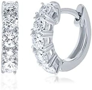 Lab Grown Diamond Huggie Hoop Earrings for Women | 1/2-1 CT TW Real 14K Gold Huggie Earrings | Certified GH VS SI Diamonds | Stunning Diamond Jewelry for Women (1 Carat, White Gold)