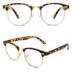 Happy Store CN56 Vintage Inspired Horn Rimmed Nerd UV400 Clear Lens Glasses,Tortoise