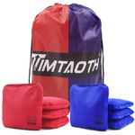 Timtaoth Dual Sided Corn Holes Bags Professional Cornhole Bags Set of 8 Regulation Size Weight Pro Corn Hole Bean Bags Slick and Stick (Navy&Red)