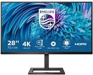 Philips 288E2UAE - 28 Inch 4K UHD Monitor, 60Hz, 4ms, IPS, Speakers, Height Adjust, USB Hub (3840 x 2160, 300 cd/m², HDMI/DP/USB 3.2)