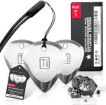 Titanium Guitar Picks, Must-Have Guitar Accessories for Music Lovers, All-Around Metal Pick for Bass, Ukulele, and More, Awesome Guitar Gifts, Comes with a Silicone Strap, 3-Pack - GPCA