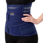 PLETHEON 3 In 1 Postpartum Belly Band Post Pregnancy Abdominal Belt For Women After Birth Belly/Waist/Pelvis Wrap Postnatal Shapewear, (Fit from 30 Inch to 46 Inches of waist) (Blue)