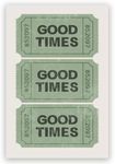 Limitronix Good Times Ticket Print,Preppy Girly Bathroom Decor Posters,Trendy Retro Canvas Wall Art,Vintage Funky Apartment Home Bedroom Living Room Decor Green 16x24inch Unframed