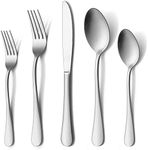 60 Piece Silverware Set for 12, LIANYU Stainless Steel Flatware Cutlery Set Includes Knives, Forks and Spoons, Modern Tableware Set for Home Restaurant Party, Matte Finish, Dishwasher Safe