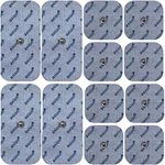 12 axion TENS Unit Electrode Pads Mix Set - 8 Square 2x2'' and 4 Rectangular 4x2'' Replacement Pads with 3,5mm Snap Button for TENS Machines and Muscle Stimulators | Reusable Self-Adhesive Electrodes