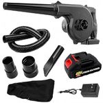 2 in 1 Cordless Air Blower & Vacuum Cleaner 48V Rechargeable | Handheld Leaf Blower for Car, Home, Garage, Keyboard Cleaning | Portable Dust Blower with Battery & Accessories
