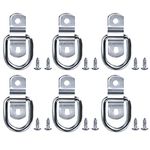 Tie Down Anchors D Ring Lashing Rings Cargo Heavy Duty Mounting Bracket with Screws for Trailer Truck Boat 6 Pcs