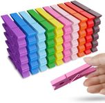 50PCS Colored Wooden Clothespins, 2