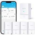 GoveeLife WiFi Water Ieak Detector 2 for Home, Smart Water Ieak Sensor 4 Pack with 100dB Adjustable Alarm and App Alerts, Wireless Detector, 1312 ft Transmission for Basement, Kitchen, Bathroom