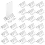 ASTER 24 PCS Acrylic Place Card Holders,Clear Game Card Stands, Small Wedding Table Place Cards Holder Table Sign Stands for Wedding Cards, Photos,Memos,Pictures Display (0.75×0.75 in)