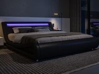 Allewie King Size LED Platform Bed 