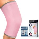 Doctor Developed Ladies Pink Knee Brace/Knee Support/Knee Compression Sleeve [Single] & Doctor Written Handbook -Guaranteed Relief for Arthritis, Tendonitis, Injury, Running & Weightlifting (Pink, L)