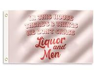 3x5 Inch Liquor and Men Flag - Meme Tapestries Funny Flags Posters Banners for Room Teen - Funny Tapestry for Bedroom - Wall Flags for College Dorm Poster Room Decor - Twitter Quote Tapestry for Girls