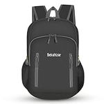 Bekahizar 20L Ultra Lightweight Backpack Foldable Hiking Daypack Rucksack Water Resistant Travel Day Bag for Men Women Kids Outdoor Camping Mountaineering Walking Cycling Climbing (Black)