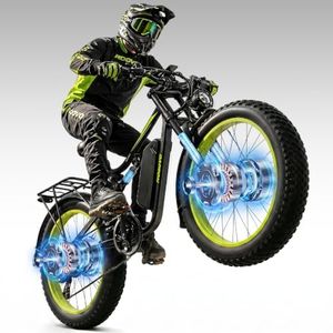 Roadvo Electric Bike for Adults, 26" x 4.0" Fat Tire E Bike, Dual 3000W Peak Motor, Fast Electric Bike, 80Miles Long Range Ebike, Dual Disc Brakes, 48V 20AH Removable Battery, Dual Suspension