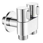 RESPITE Brass 2-in-1 Angle Valve TORA | 2 Way Angle Cock with Wall Flange TORA | Chrome Finish For Bathroom, Toilet, Wash Basin