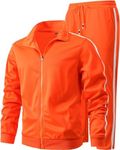 GXAMOY Men's Athletic 2 Pieces Tracksuit Casual Full Zip Jogging Sweat Suit Workout Sports Set Sportswear, Tz001orange, Medium