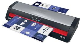 GBC 480HS Home Office A3 Laminator – High-Speed Lamination, Rapid 1-Minute Warm-Up, 75-175 Micron, Anti-jam, Auto Shut-Off, Includes 5X A4 Laminating Pouches, Black/Red, 4410072UK
