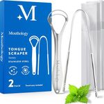 Tongue Scraper (Variety 2 Pack), Reduce Bad Breath, Stainless Steel Tongue Cleaners, Metal Tongue Scrapers Fresher Breath in Seconds