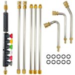 AeKeatDa Pressure Washer Extension Wand Set, Upgrade Power Washer Lance with Spray Nozzle Tips,30°,90°,120° Curved Rod, 1/4’’Quick Connect