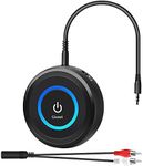 Giveet Bluetooth Transmitter Receiver for TV to Headphones, V5.0 Bluetooth Audio Adapter, 2-in-1 Bluetooth AUX Adapter for PC/Car/MP3/Airplane/Speaker, aptX Low Latency, Pairs 2 Devices Simultaneously