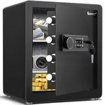 Kavey 2.0 Cub Safe Box, Home Safe with Backlit Touch Screen Keypad and Dual Alarm System, Money Safe With Mute Function and LED Light, Safe for Home Hotel Office