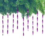 AMS 24PC Christmas Tree Ornaments Aluminum Spiral Strip Hangings for Wedding,Thanksgiving,Party（Matte 7",Purple）