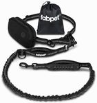 Fabpet Hands Free Dog Lead for Running, Walking and Jogging - Strong Dual D-ring Design up to 60kg, Adjustable Waist Belt with Detachable Pouch