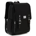 RAVUO School Backpack, Water Resistant 15.6 Inch Black Backpack for Women Men College Backpack Bookbag Casual Daypack Travel Rucksack