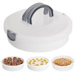 Xbopetda Round Cake Carrier 12 Inch Cupcake Holder Cake Stand with Lid and Handles 3-in-1 Cake Box Container BPA-Free Dessert Carrier for Cheesecake, Pie, Cupcakes Devil Eggs Cake (White, 12x4in)