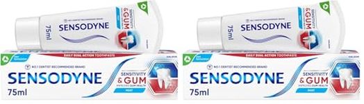 Sensodyne Toothpaste Sensitivity & Gum, Sensitive Toothpaste for Sensitive Teeth and Gum Problems, Mint Flavour, Pack of 2 x 75ml