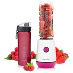 Breville Blend Active Personal Blender & Smoothie Maker | 350W | 2 Portable Blend Active Bottles (600ml) | Leak Proof Lids | White & Pink [VBL248]