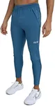 TCA Men's Elite Lightweight Tapered Running Workout Training Trackpant Trouser with Zip Pockets - Iron Blue, L