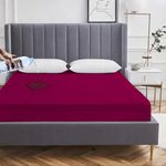 AVI Waterproof Soft Terry Cotton Breathable Lycra Elastic Fitted Style Mattress Protector/Bed Cover - 60 x 78 Inch / 5 x 6.5 Feet / 152.5 x 198 CM, Queen Size, Maroon