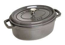 Staub Cast Iron Roaster/Cocotte, Oval 31 cm, 5.5 L, Graphite Grey